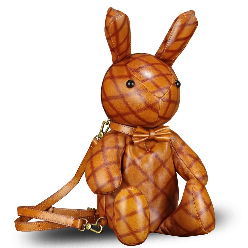 6798 Leather Backpack Kanpsack Rucksack Vintage Cute Rabbit Shape Crossbody - Picture 7 of 7